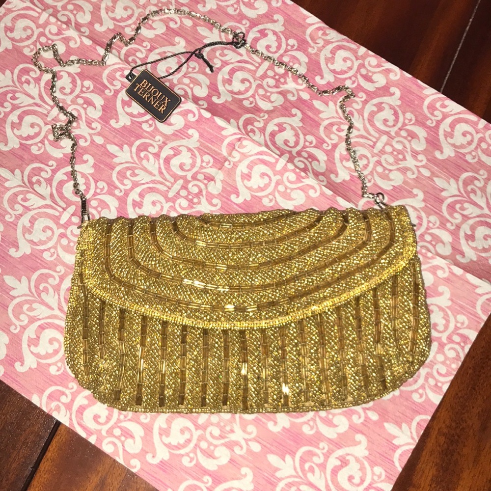 Gold Beaded Evening Bag